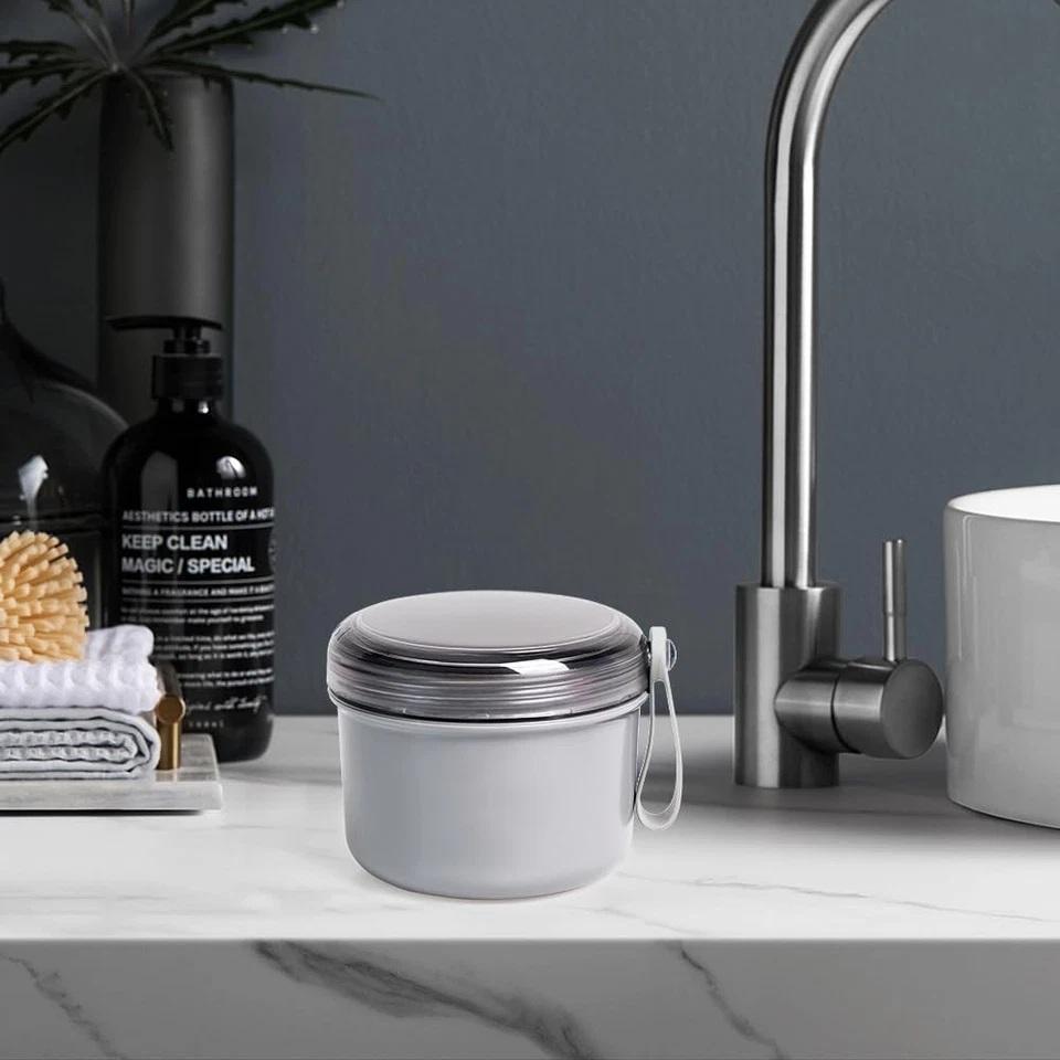 2023 Large Denture Bath Cup, No Leak Denture Case, Grey - Image 2 of 4