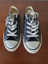 Converse Black Boys Girls Unisex Low Top Size 1 Casual Fashion Hipster Punk