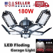 Indoor LED Garage Light 180W 15000LM Deformable Bright Shop Ceiling Bulb Lamps