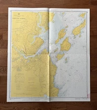 Vintage 1967 Portland Harbor Maine Nautical Chart Map - 34” x 30”