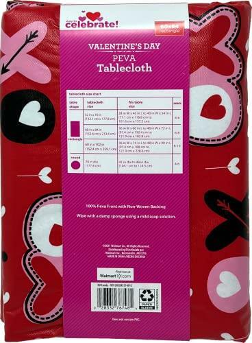 Valentines Hugs and Kisses Vinyl Tablecloth