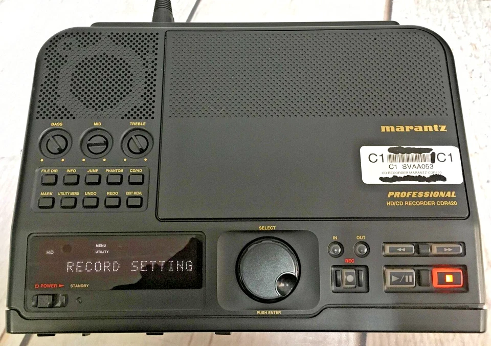 Marantz CDR-420 U1B CD HD MP3 Recorder Player Portable W/ Heavy Duty Case - Image 2 of 4