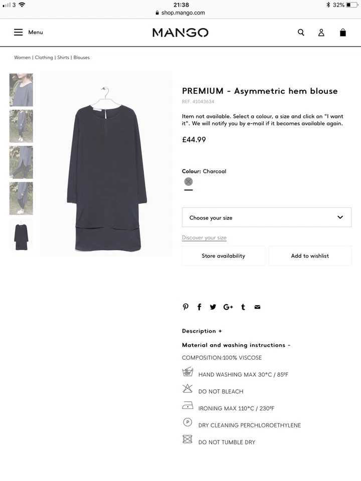 Women Mango Long Blouse In Size Small Rrp£44.99 - Image 2 of 4