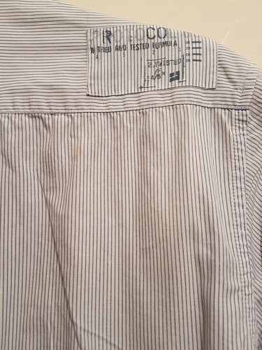 River island long sleeved shirt - with inserted shirt- Blue & White Stripe M - Picture 5 of 5