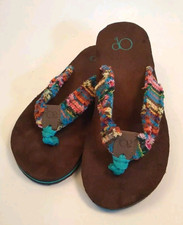 NEW Girl's XL 4-5 Medium OP Ocean Pacific Frayed Flip Flops Sandals