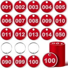 1-100 Numbered Key Tags Round Key ID Tags Aluminum Alloy Metal Number Tags Ma...