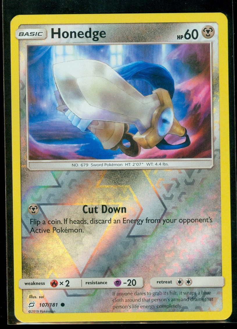 Pokemon HONEDGE 107/181 - Team Up - Rev Holo - MINT Pokemon HONEDGE 107/181 - Team Up - Rev Holo - MINT