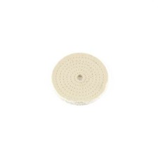4" x 1/2" Arbor Hole - 20 Ply Spiral Sewn Polishing Muslin Cotton Buffing Wheel