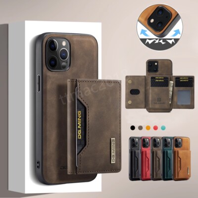 Wallet magnetische Leder Schutzhüllen für iPhone 16 15 14 13 12 Pro 11 Max Case