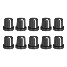 10Pcs 6mm Shaft Knob Effect Pedal Amplifier Black Potentiometer Knob White Mark