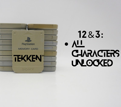 Tekken  1 2 3 Completed Save Files on OEM SonyPlaystation PS1 Memory Card Only