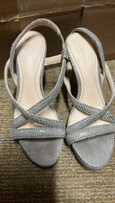 Calvin Klein Gray Strappy Block High Heels Size 6M $105