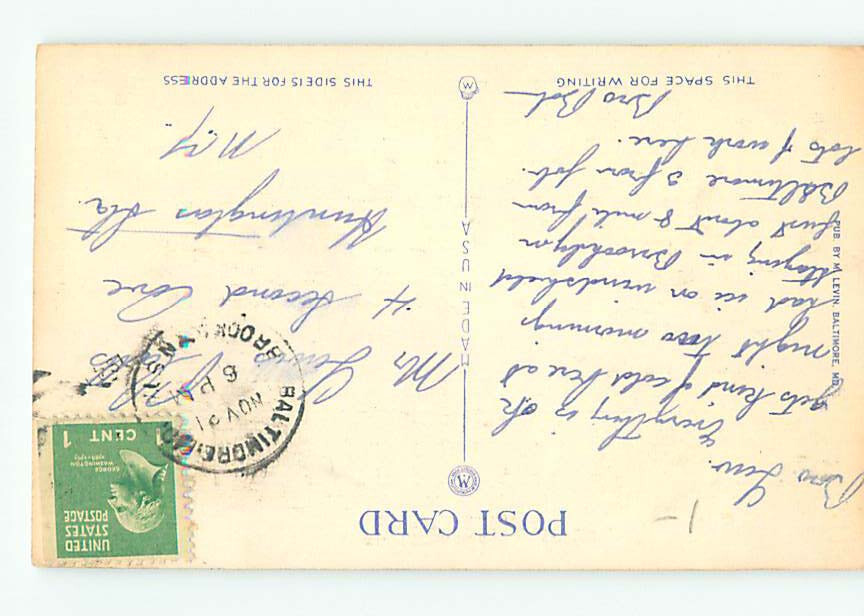 Linen HOTEL SCENE Baltimore Maryland MD 10/19 AE1486 eBay