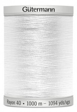 Gutermann No 40 Sulky Rayon Embroidery Thread 1001 - 1000 Metres - each