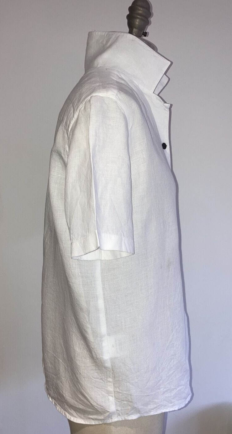 VINTAGE Classic Jaeger White Linen Blouse/Shirt, Size 12 UK 6