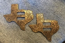 20 - Texas Slotted Antique Gold Conchos  - Western * Leathercraft* earrings