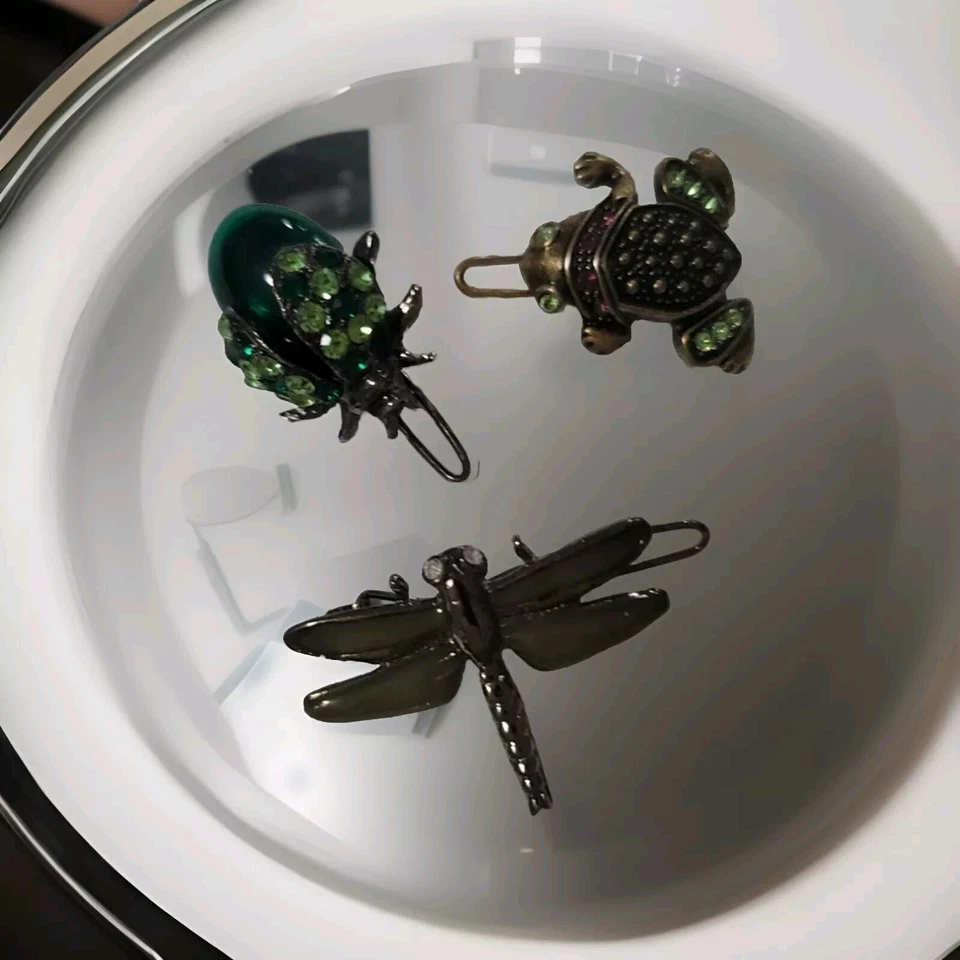 3 horquillas de cristal con estrás para insectos Foto 2 de 4