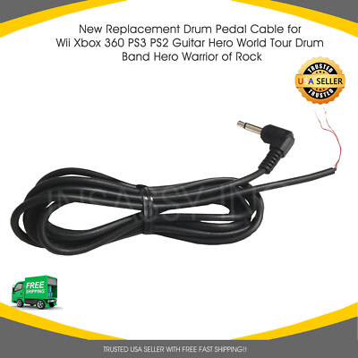 NEW Guitar Hero World Tour Drum PEDAL Cable Wire Cord WII/PS3/PS2/XBOX 360