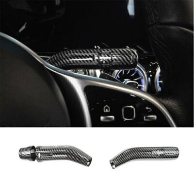 For Benz GLB 200 250 2020-24 Carbon Fiber Steering Wheel Shift Wiper Lever Cover