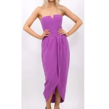 ZIMMERMANN Purple Silk Dress - Lace back Size 6 RRP $499