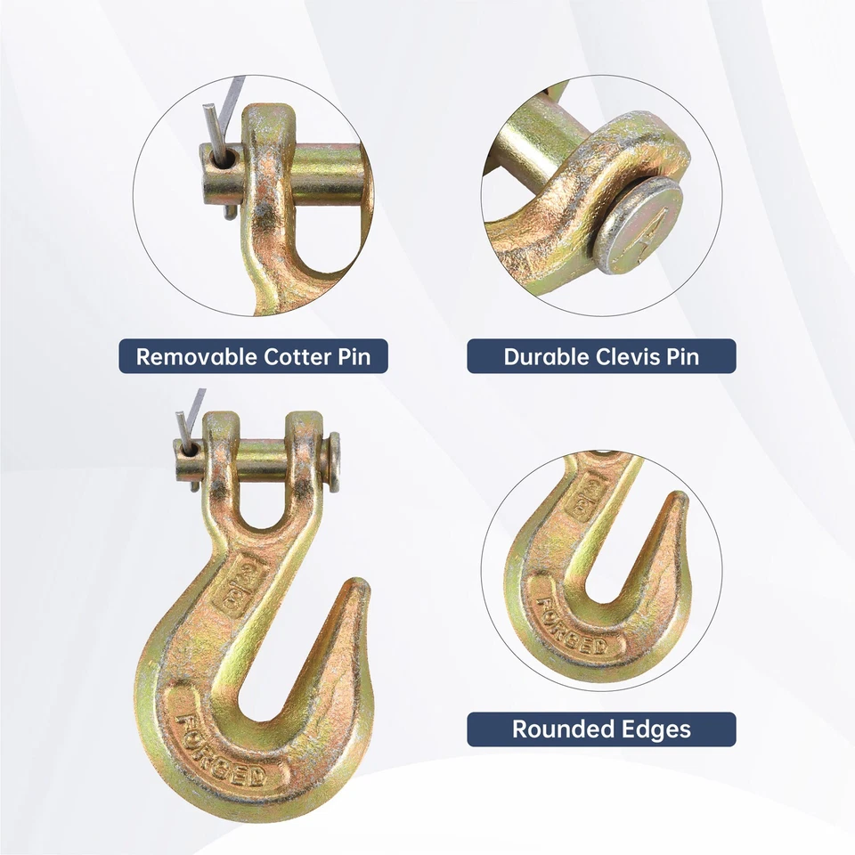 10 Pack G70 3/8" Clevis Grab Hooks Tow Chain Hook Flatbed Truck Trailer Tie Down - Image 4 of 4