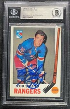 ROD SEILING SIGNED 1969-70 TOPPS #36 NEW YORK RANGERS CARD BECKETT AUTO 622