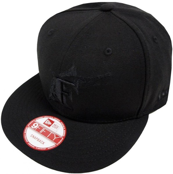 New Era Mlb Florida Marlins Black On Black Snapback Cap 9Fifty Limited Edition-image