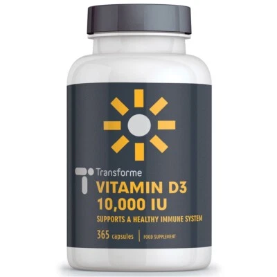 Vitamin D3 10000iu High Strength 365 Soft Gels Vitamin D 10,000iu by Transforme