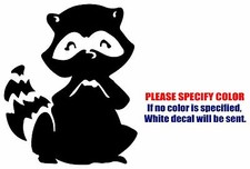 Cute Raccoon Graphic Die Cut decal sticker Car Truck Boat Window Bumper Wall 10"