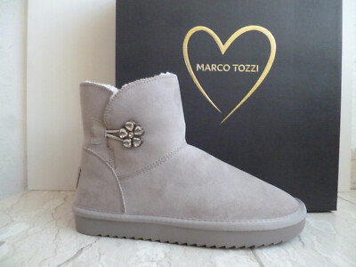 Marco Tozzi Stiefel Stiefeletten Boots Schlupfstiefel taupe grau 26483
