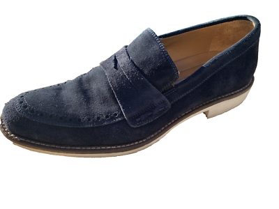 Johnston & Murphy Men\'s Shoes Size 10 M Navy Leather Slip On Loafers Johnston & Murphy Loafer Blue Casual Shoes for Men for sale  main image 3