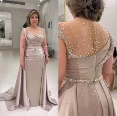 Crystal Sequins Mother of the Bride Dresses Long Sleeves Prom