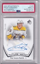 2021-22 UD SP Authentic Hockey Philip Tomasino Future Watch Auto #796/999 PSA 9
