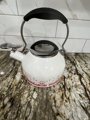 Vintage Chantal Snowflake Enamel on Steel Quart Tea