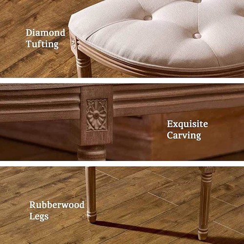 Tufted Bedroom Suite European Half Moon Window Bench Upholstered End of Bed AU - Picture 4 of 6