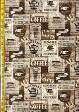 Coffee Timeless Treasures Fabric COFFEE-C7984 Brown
