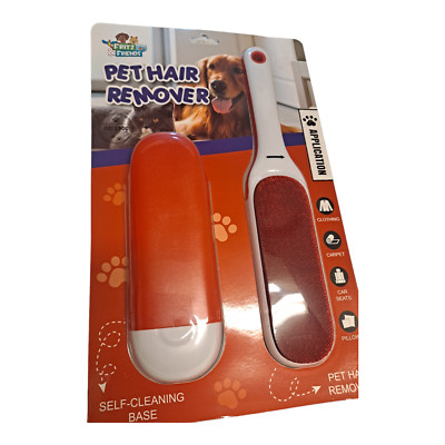 Red Pet Hair Remover Lint Brush With Self Cleaning Base Dog/Cat Hair