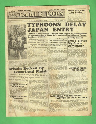 #T17 SEVEN AUGUST 1945 TABLE TOP AUSTRALIAN MILITARY FORCES ABROAD NEWSPAPERS - Picture 4 of 7