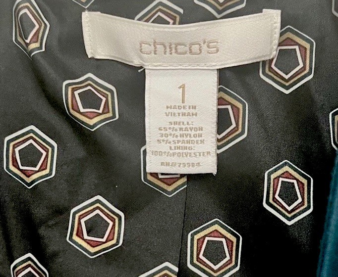 Chico's Blazer Jacket  Solid Green Open Front Lin… - image 3