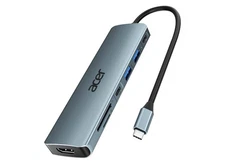 Acer USB C Hub, 7 in 1 Multi-Port Adapter for Laptop, 4K, HDMI Space grey