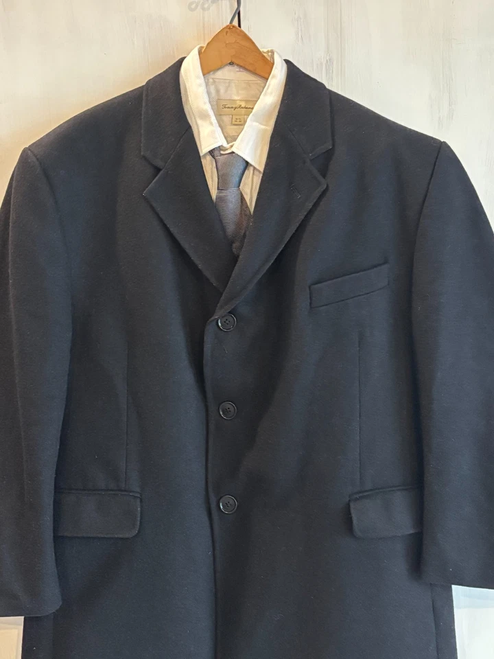 Alexandre of London Black Wool Cashmere Car Trench Overcoat Men's 58 EU, 48R US - Image 4 of 4