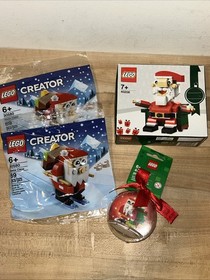 4 NEW SEALED LEGO SETS W/ LEGO Santa Seasonal Holiday 40206, (2) 30580 & 854037