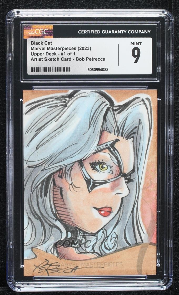 Bob Petrecca Marvel 2022 Masterpieces Sketch trading card — raw and PSA graded price guide