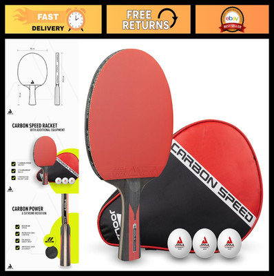 High-Speed Carbon Table Tennis Paddle with Cover - Ergonomic Grip, ITTF Approved