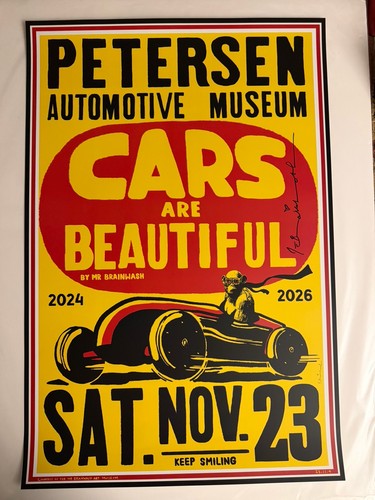 Mr Brainwash SIGNED Petersen Car Museum Poster HUGE Hollywood Art MBW 2026 LA