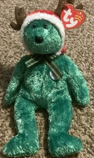 Ty Beanie Baby 2002 Holiday Teddy Green Bear Stuffed Animal Plush Toy New NWT