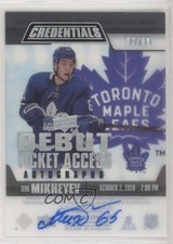 2019-20 Credentials Debut Ticket Access Acetate 82/99 Ilya Mikheyev Auto a4p