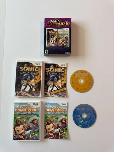 Sega Fun Pack Wii Sonic And The Secret Rings & Super Monkey Ball Rare