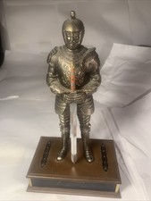 Fred Roberts Radio Not Working Medieval Metal Knight Statue Letter Open Sword 60