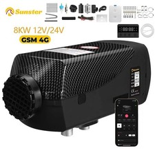 Sunster 12V 24V 8KW Air Diesel Heater bluetooth Night Parking Upgrade LCD For RV